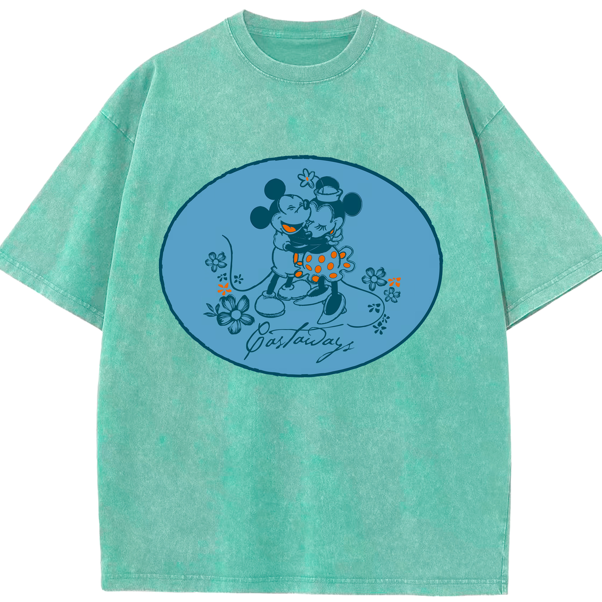 （画像用） ミッキーマウス Mickey Mouse 綿100% ヴィンテージ風 半袖Tシャツ（フロントプリント）
